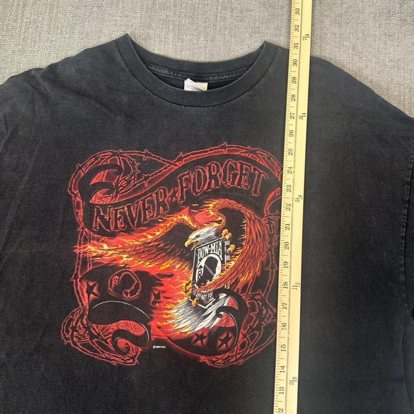 Other Y2K Biker flame long sleeve faded Black T-shirt Size US XXL / EU 58 / 5 - 6 Thumbnail