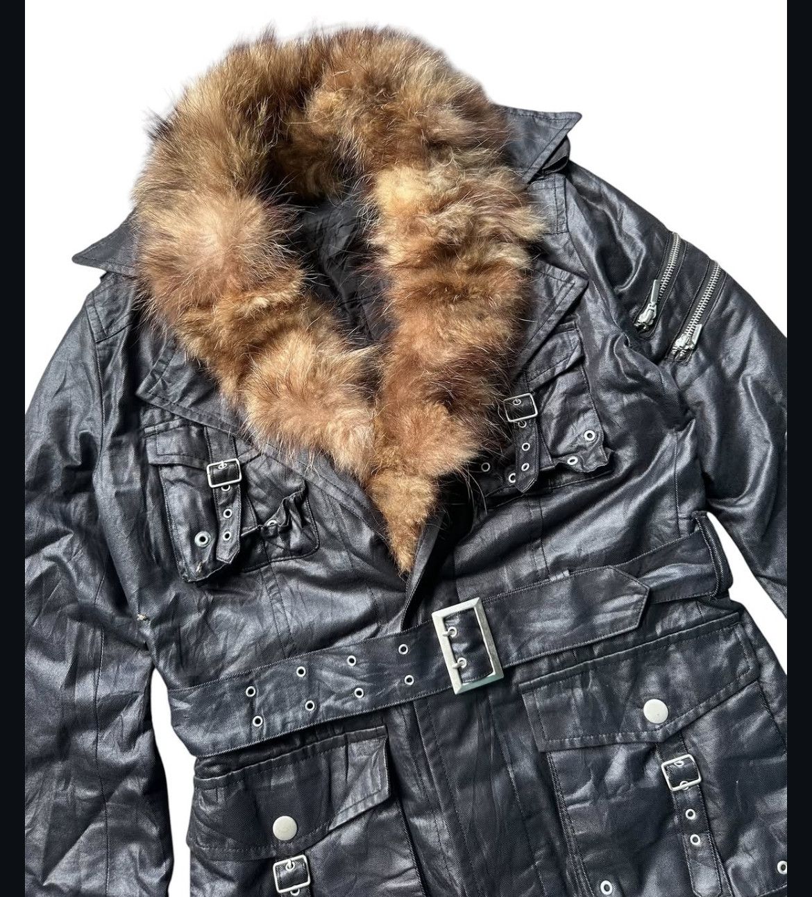 Tornado Mart 2000s Tornado Mart Belt Gimmick Fur Wax Jacket Lgb Ifsix Size US M / EU 48-50 / 2 - 4 Thumbnail