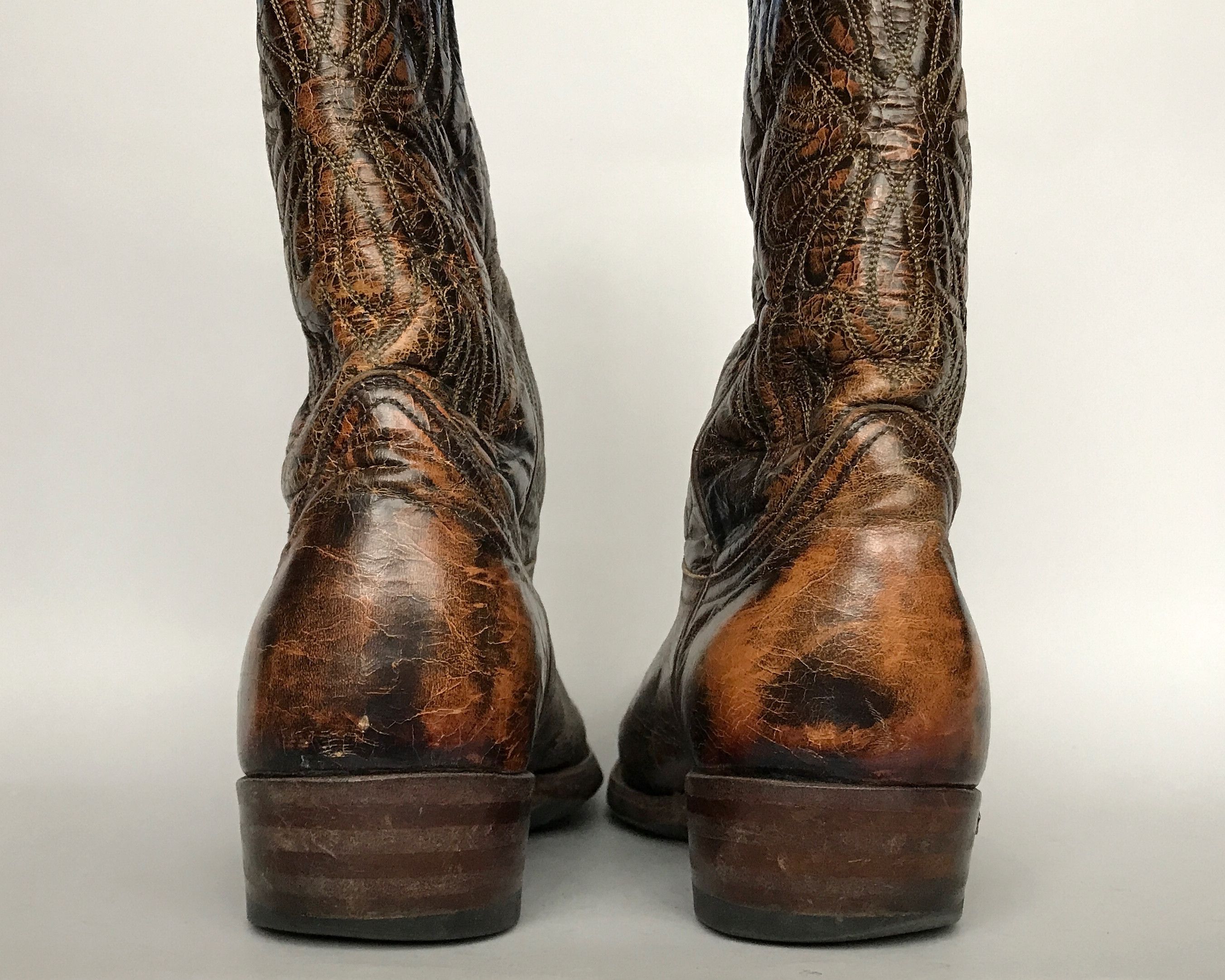 Cowboy Equipment SENDRA EMBROIDERED LEATHER WESTERN COWBOY BOOTS Size US 8.5 / EU 41-42 - 4 Thumbnail