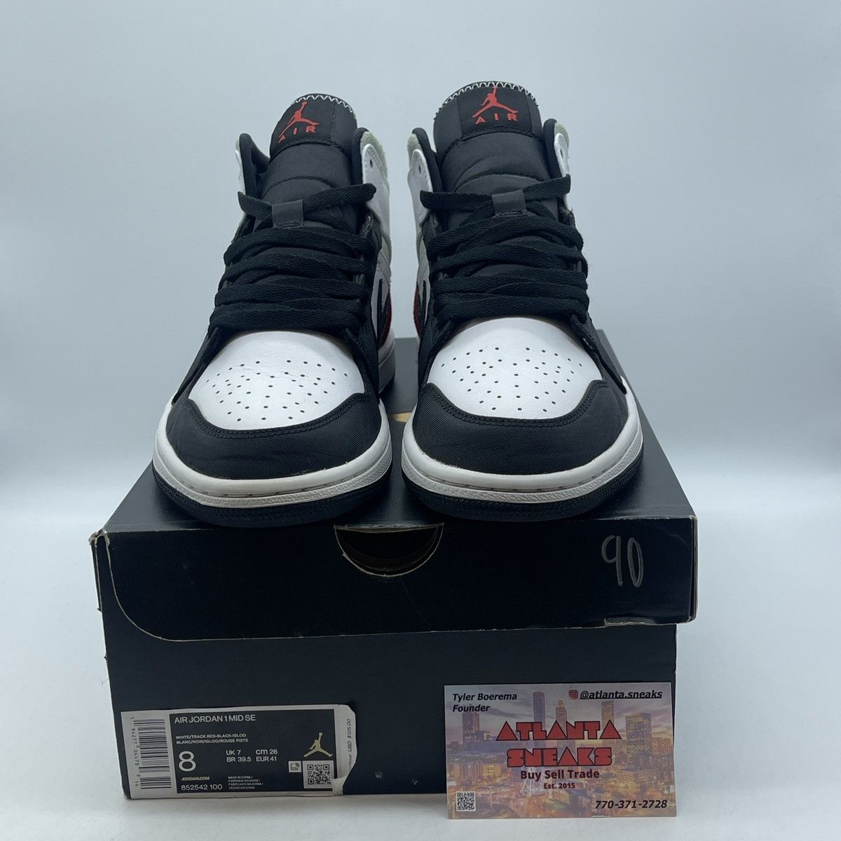 Jordan Brand Air Jordan 1 mid red black toe Size US 8 / EU 41 - 2 Thumbnail