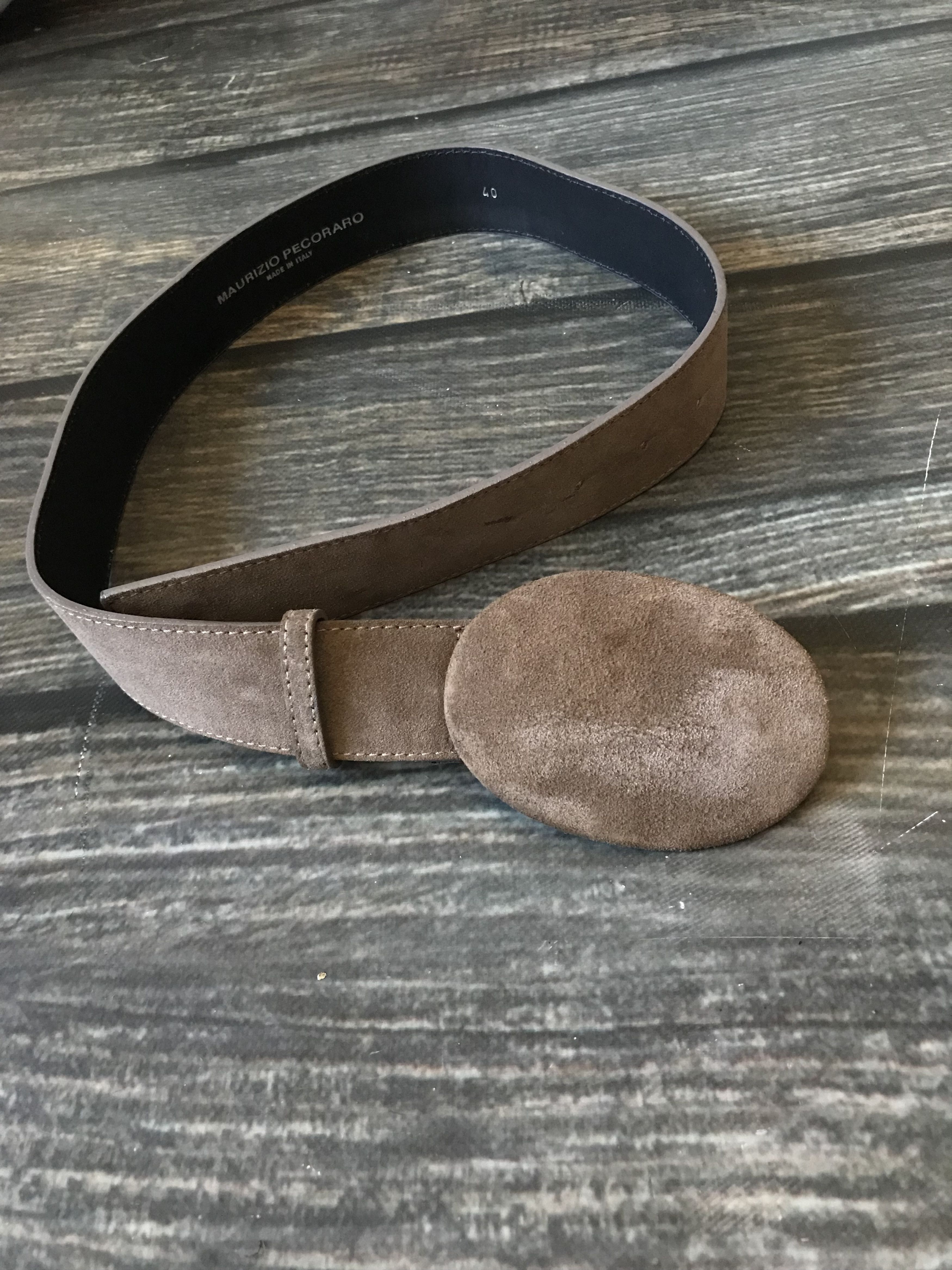 Leather Maurizio Pecoraro Suede Minimalistic Belt size 40 Size ONE SIZE - 2 Thumbnail