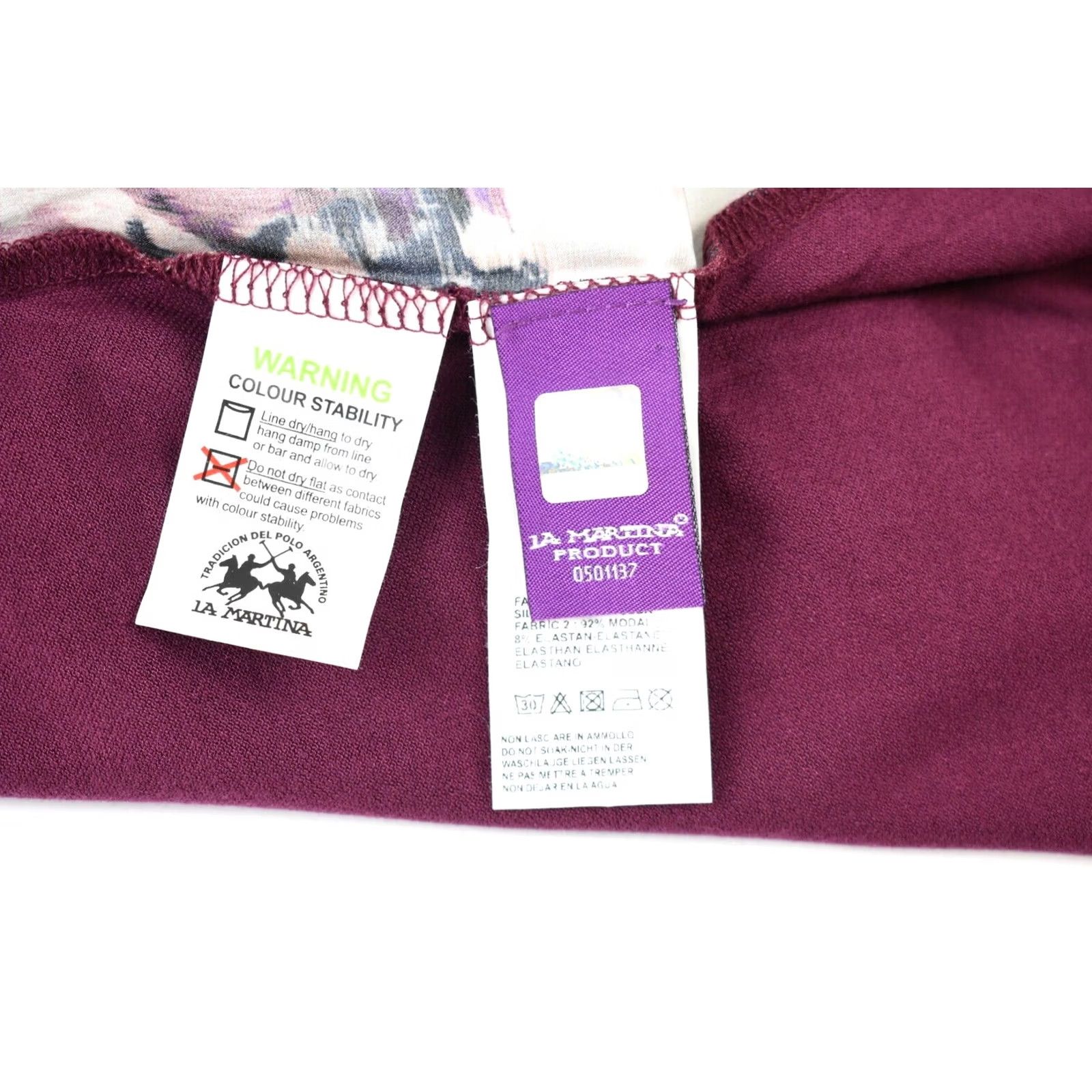 La Martina LA MARTINA Printed Silk Satin Blouse Women's MEDIUM Short Sleeve Size M / US 6-8 / IT 42-44 - 6 Thumbnail