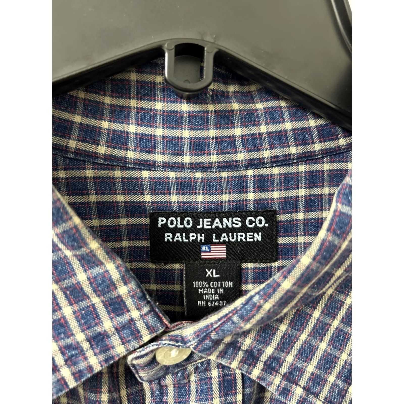 Polo Ralph Lauren Ralph Lauren Polo Jeans Co Shirt Mens XL Blue White USA Plaid Button Down L/S Size US XL / EU 56 / 4 - 5 Thumbnail