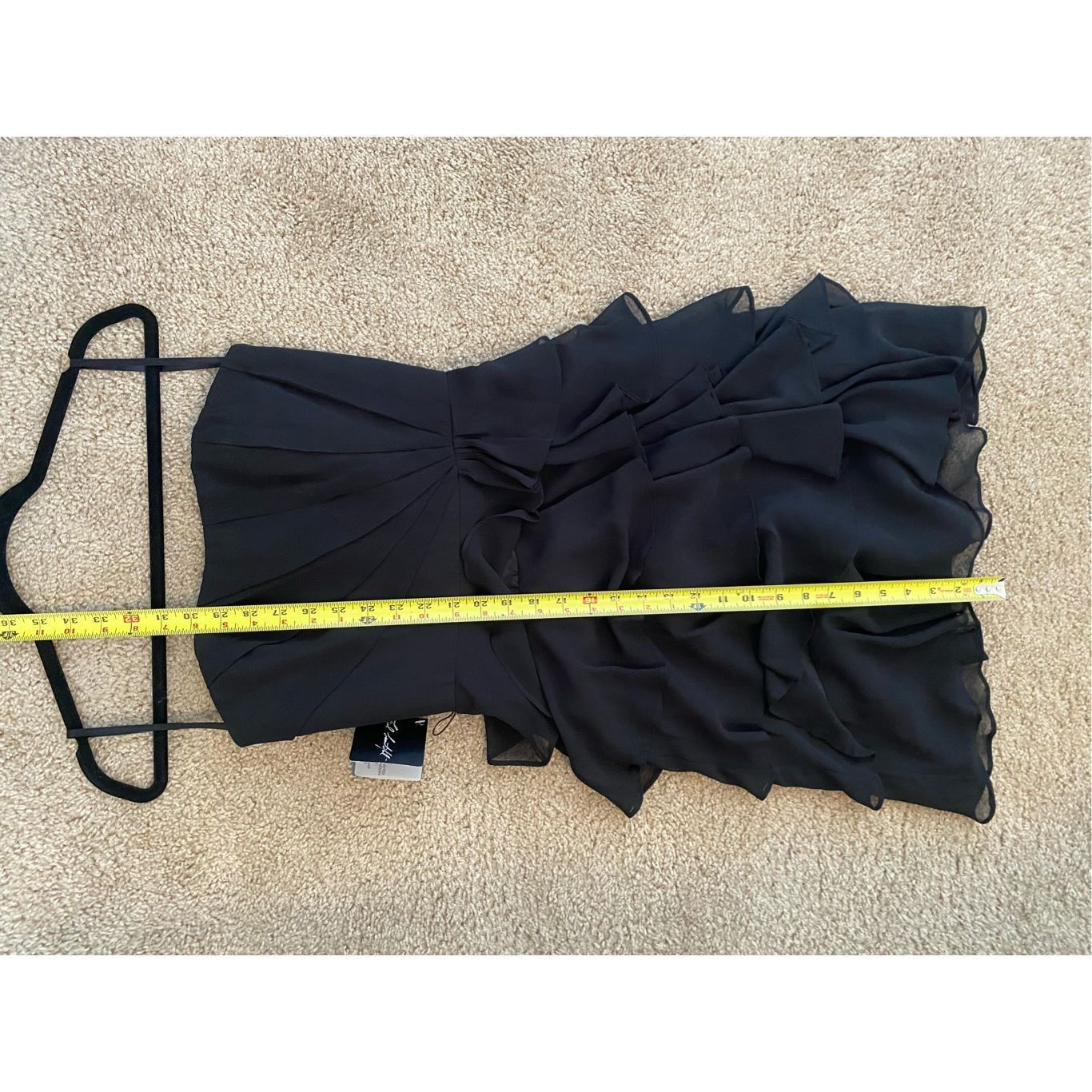 White House Black Market WHBM NWT Black Ruffle Cocktail Strapless Dress, Size 0, MSRP Size XS / US 0-2 / IT 36-38 - 8 Thumbnail