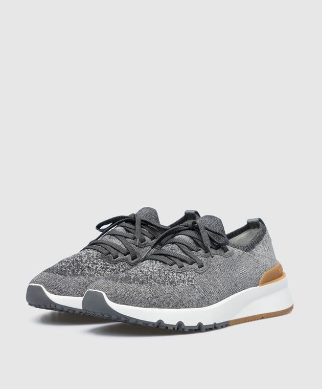 image of Brunello Cucinelli O1W1Db10424 Sneakers In Gray in Grey, Men's (Size 6)