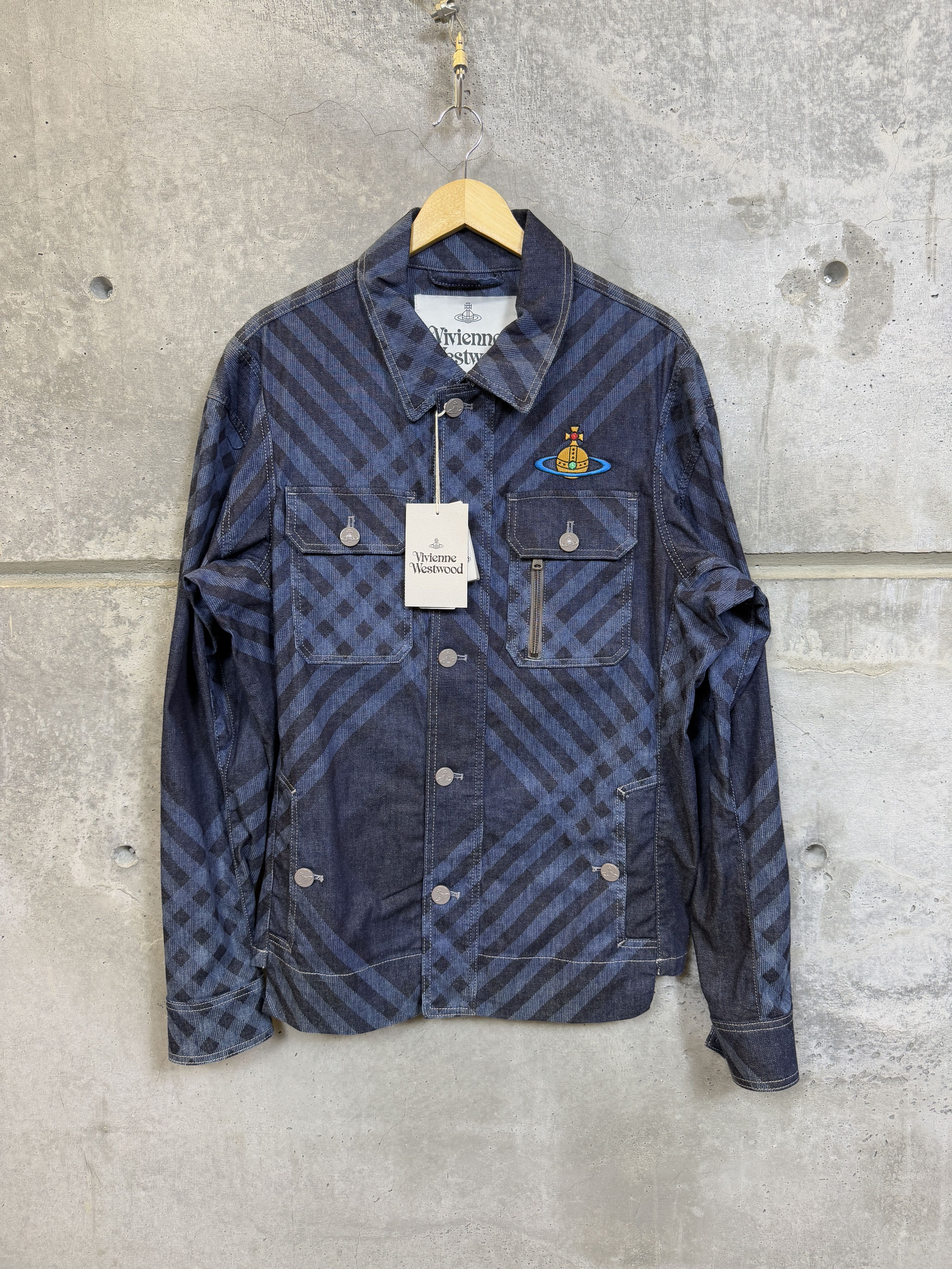 Vivienne Westwood $875 NWT Vivienne Westwood Collared Striped Denim Jacket Size US XL / EU 56 / 4 - 6 Thumbnail