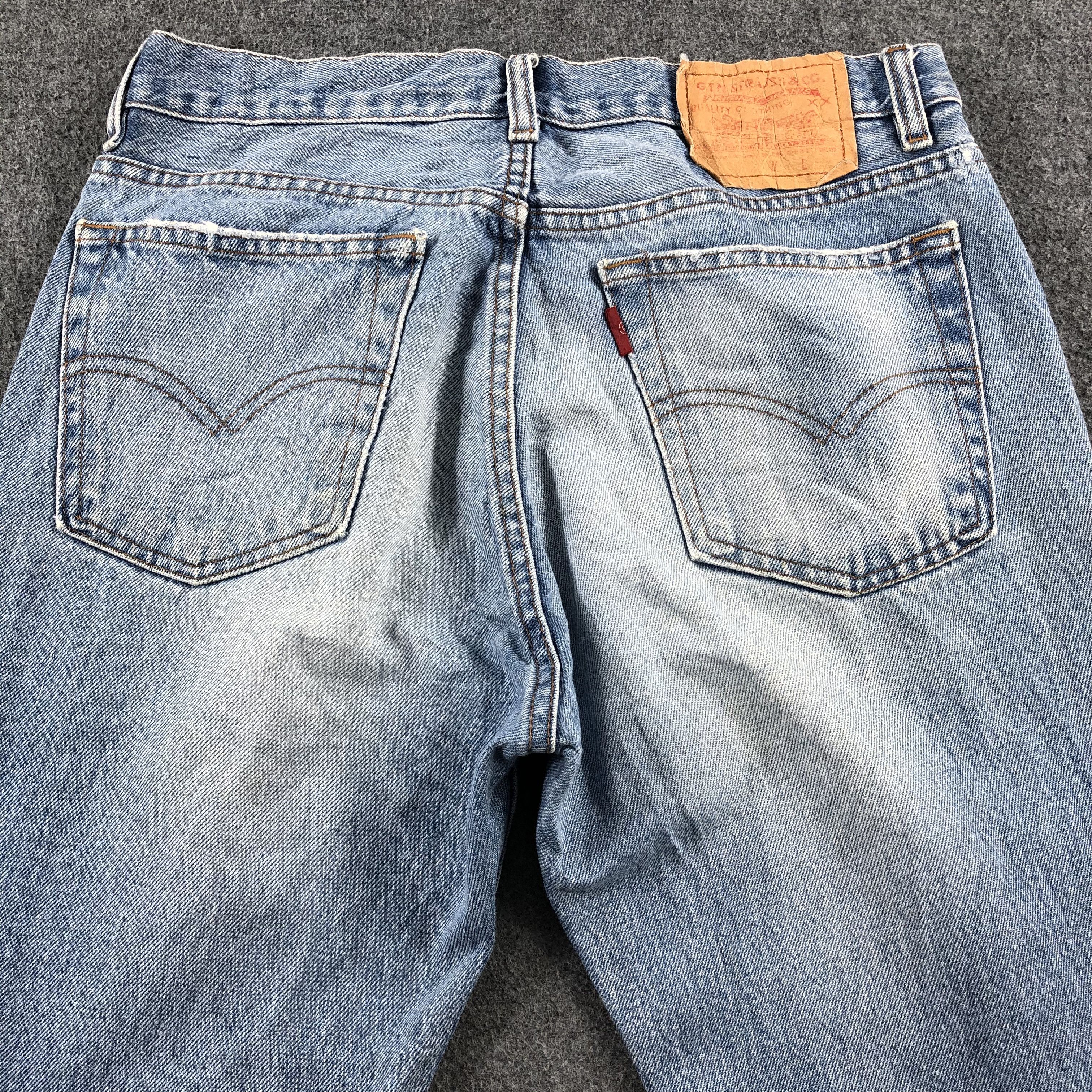 Levi's 90s Vintage Blue Wash Levis 501 Jeans-J2568 Size US 28 / EU 44 - 4 Thumbnail