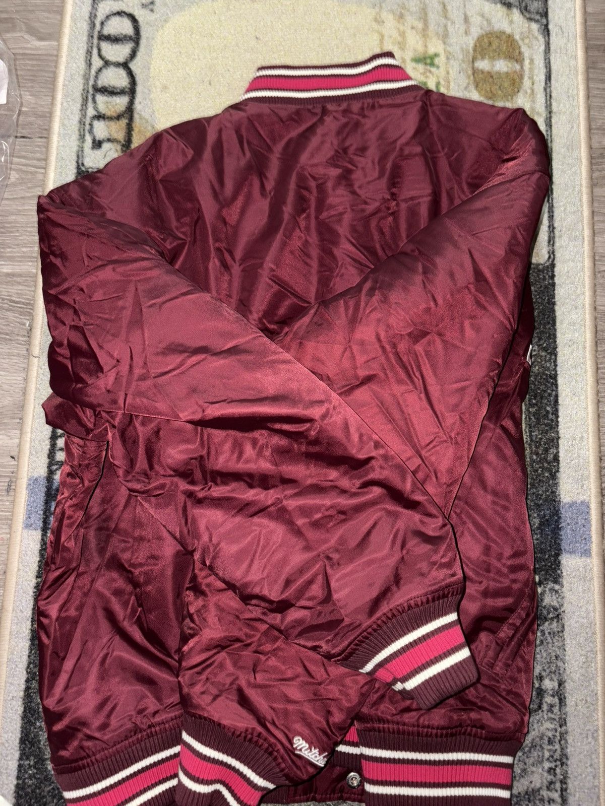 Mitchell & Ness × Supreme Supreme Mitchell & Ness Camo Logo Varsity Jacket Burgundy Size US L / EU 52-54 / 3 - 4 Thumbnail