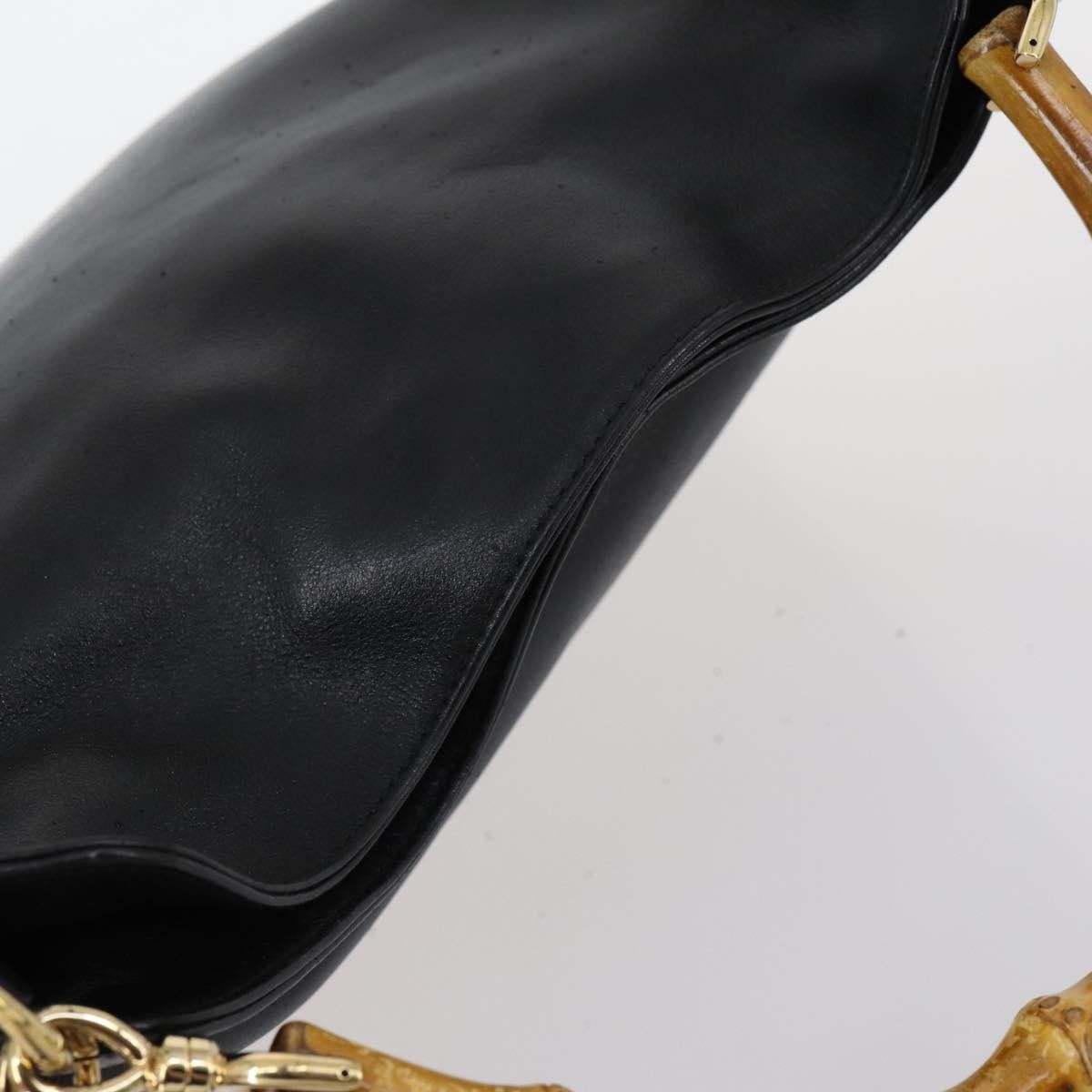 Gucci GUCCI Bamboo Handbag Leather Black Gold 001 001 Size ONE SIZE - 6 Thumbnail