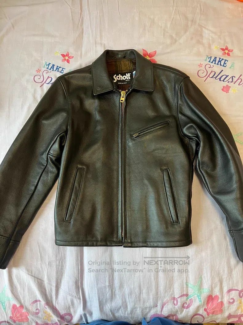 Schott Schott Straight lapel leather jacket Size US S / EU 44-46 / 1 - 1 Thumbnail