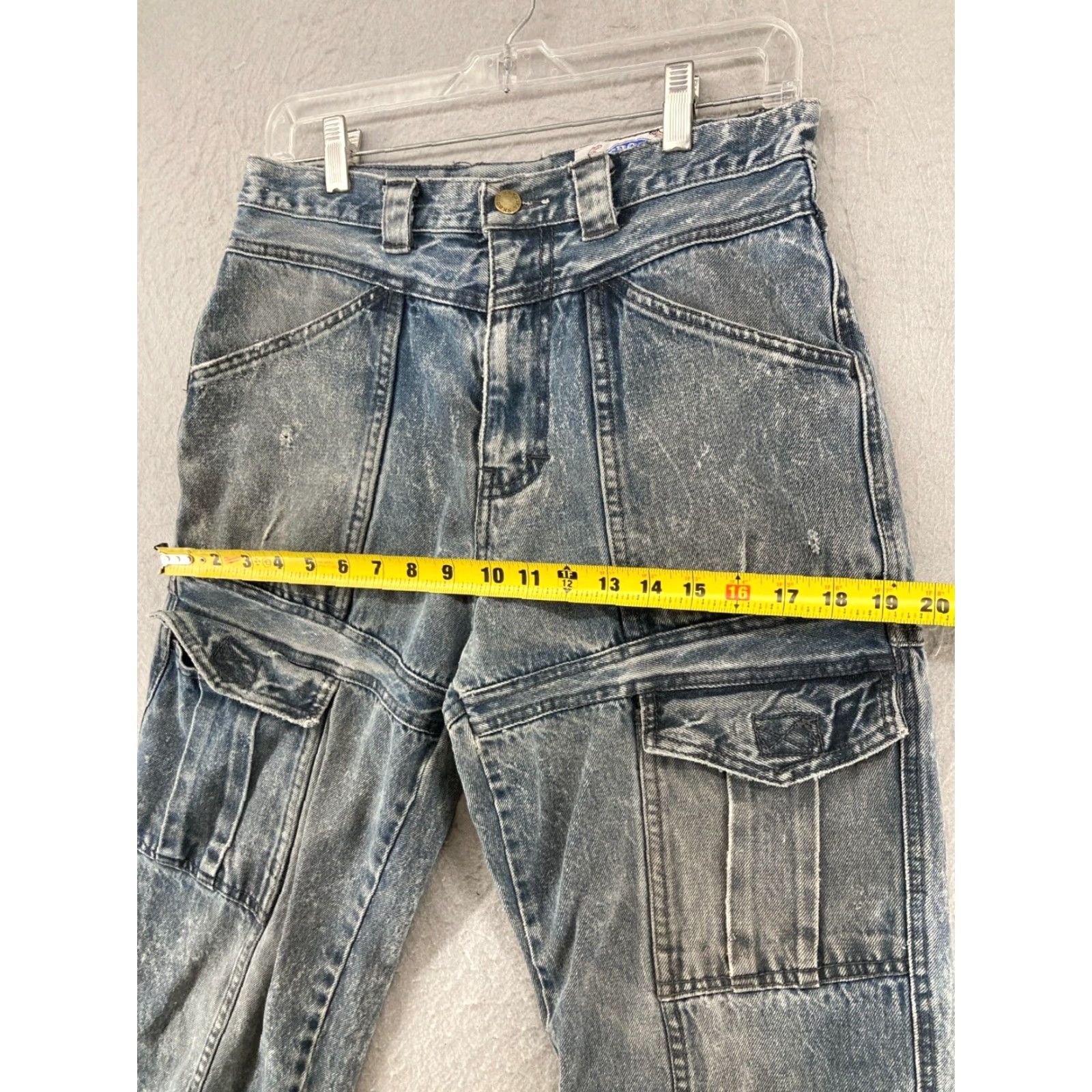 Vintage VINTAGE Sergio Jeans Womens Medium Cargo Blue Denim 28X30 Straight Jeans Womens Medium Blue 90s Mens Womens Girls Size 32" / US 10 / IT 46 - 3 Thumbnail