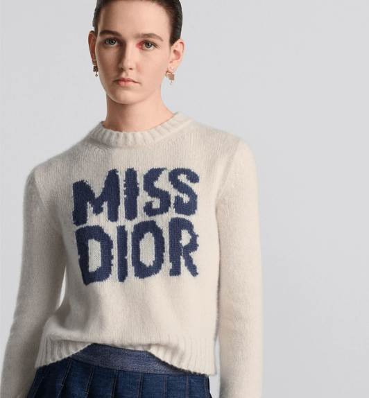 Dior o1w1db11225 454S57 Sweater in Ecru/Blue Size XS / US 0-2 / IT 36-38 - 4 Thumbnail