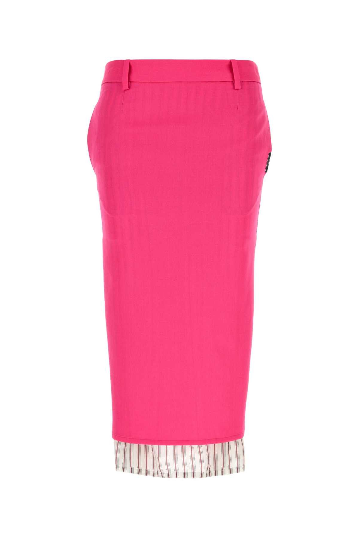 The Attico Fuchsia Gabardine Skirt Size 27" / US 4 / IT 40 - 1 Thumbnail