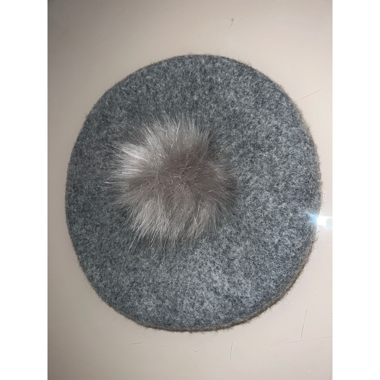 H&M Divided by H&M Elegant Grey Beret with Pom Size ONE SIZE - 4 Thumbnail