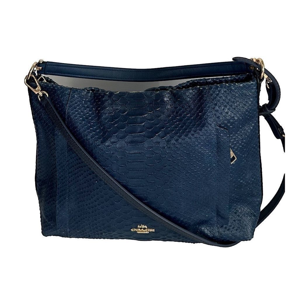 Animal x Coach Scout Hobo Python Embossed Leather Navy Crossbody Bag in Blue, Women's