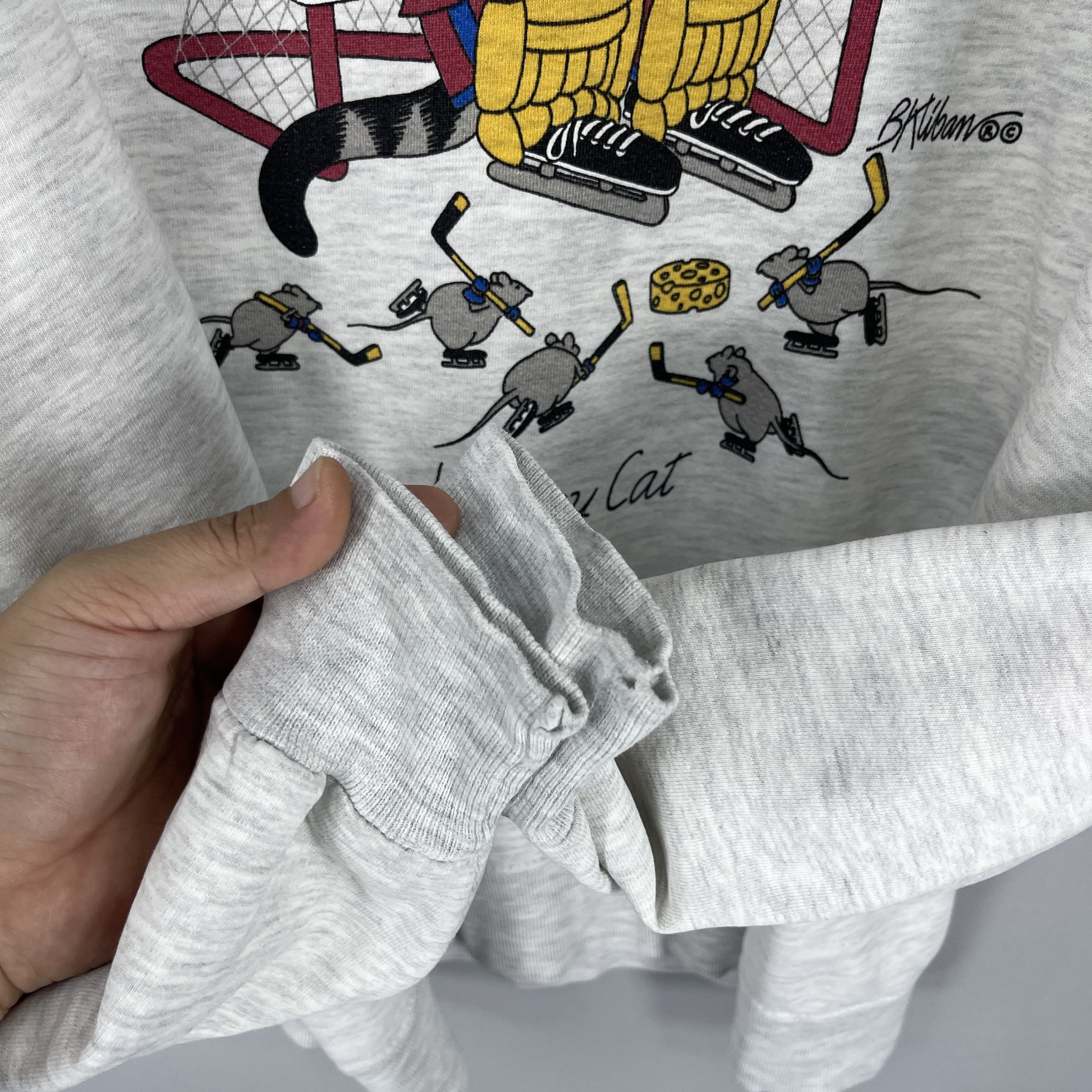 Vintage Vintage B Kliban Cat Playing Hockey Cartoon Sweatshirt Size US M / EU 48-50 / 2 - 7 Thumbnail