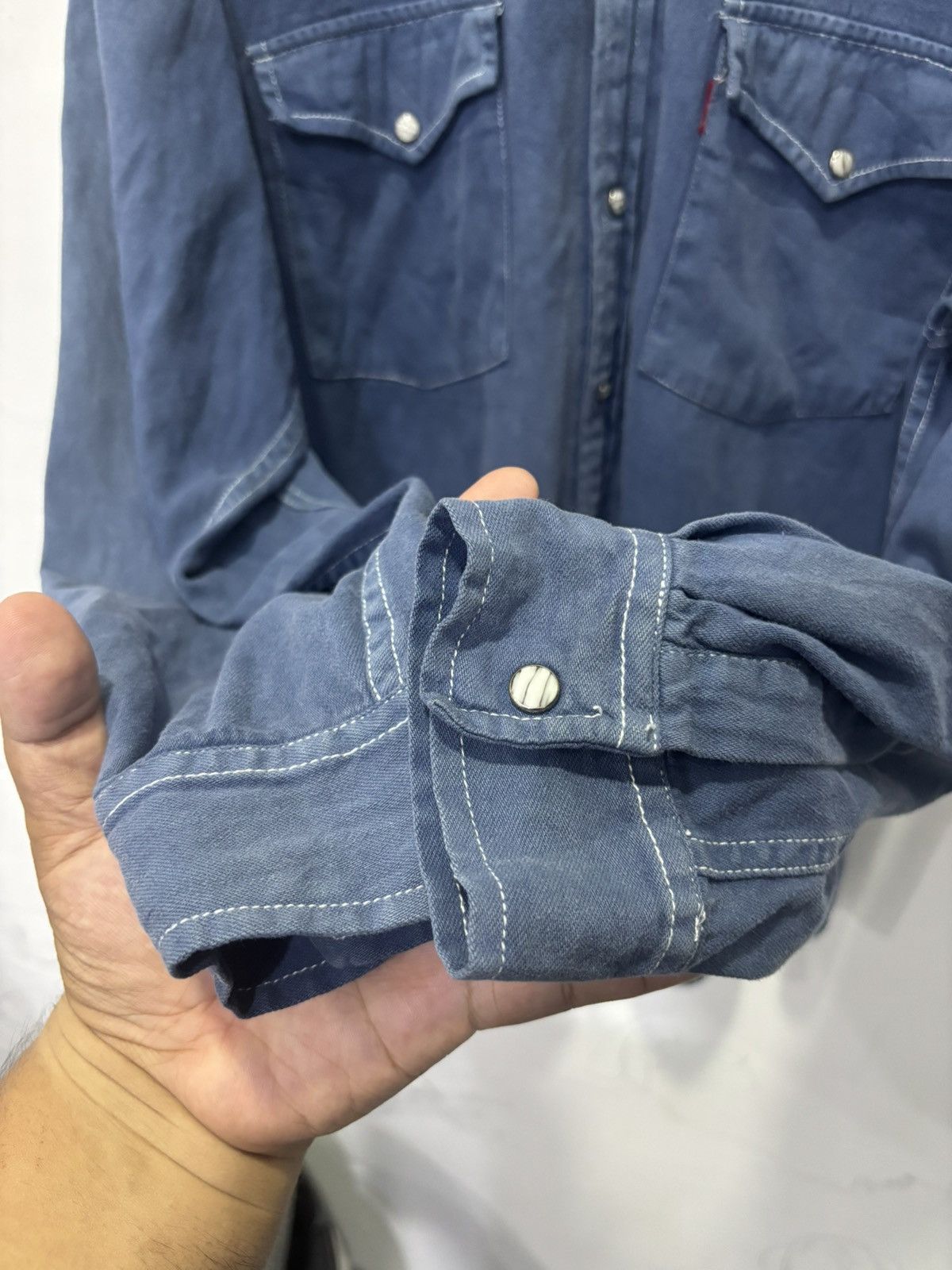 Levi's Levis Denim Snap On Button Shirt Size US L / EU 52-54 / 3 - 4 Thumbnail