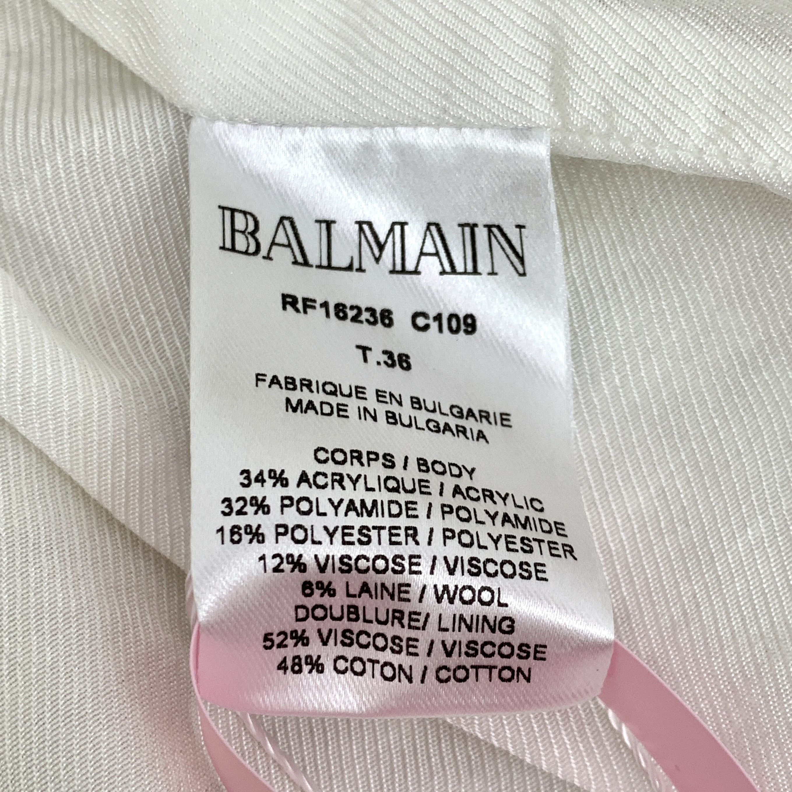 Balmain Balmain Tweed Double-Breasted Dress Beige (Size XS) Size XS / US 0-2 / IT 36-38 - 4 Thumbnail