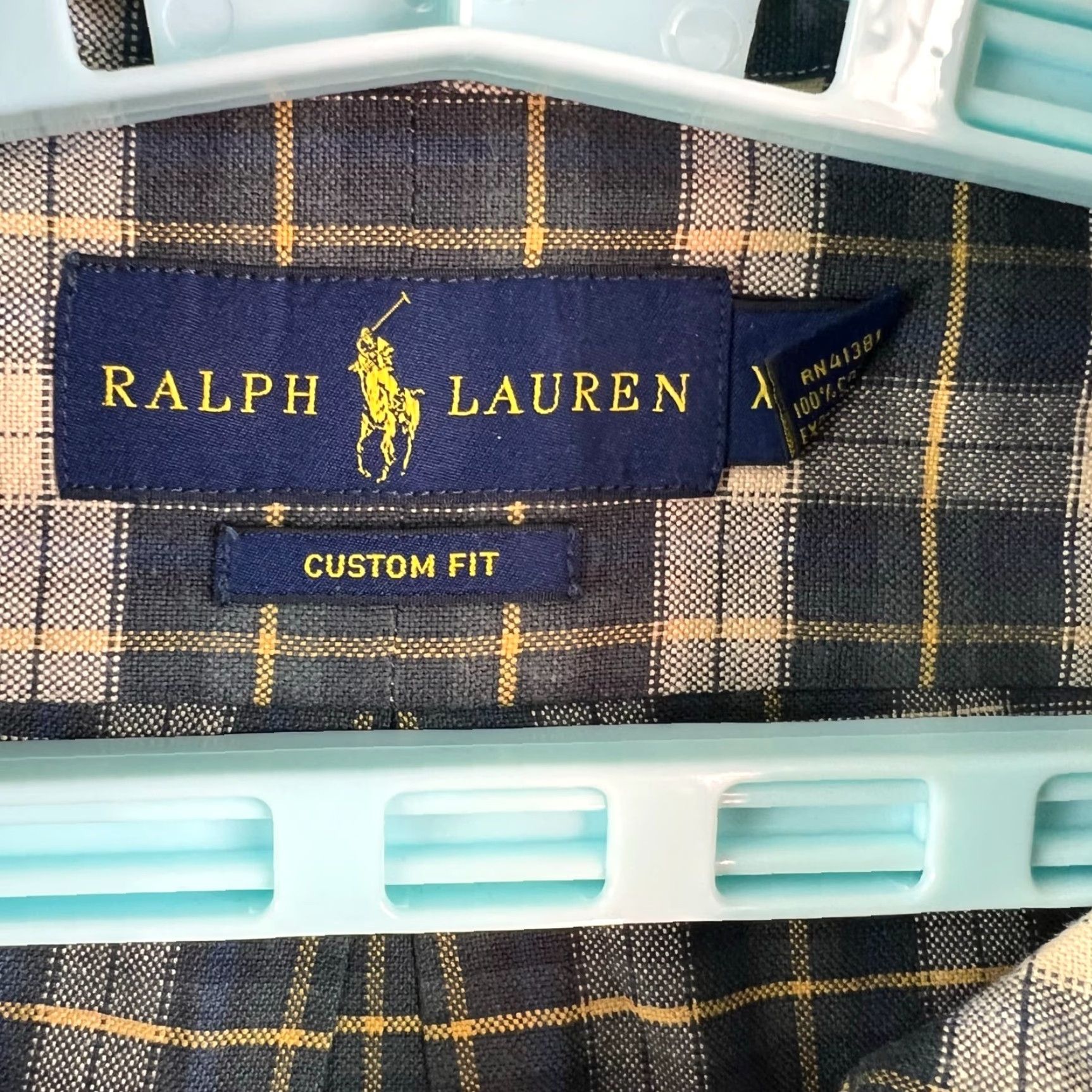 Ralph Lauren VINTAGE Ralph Lauren Shirt Men XL Blue Checkered Casual Long Sleeve Button-Up Classic 90s Size US XL / EU 56 / 4 - 5 Thumbnail