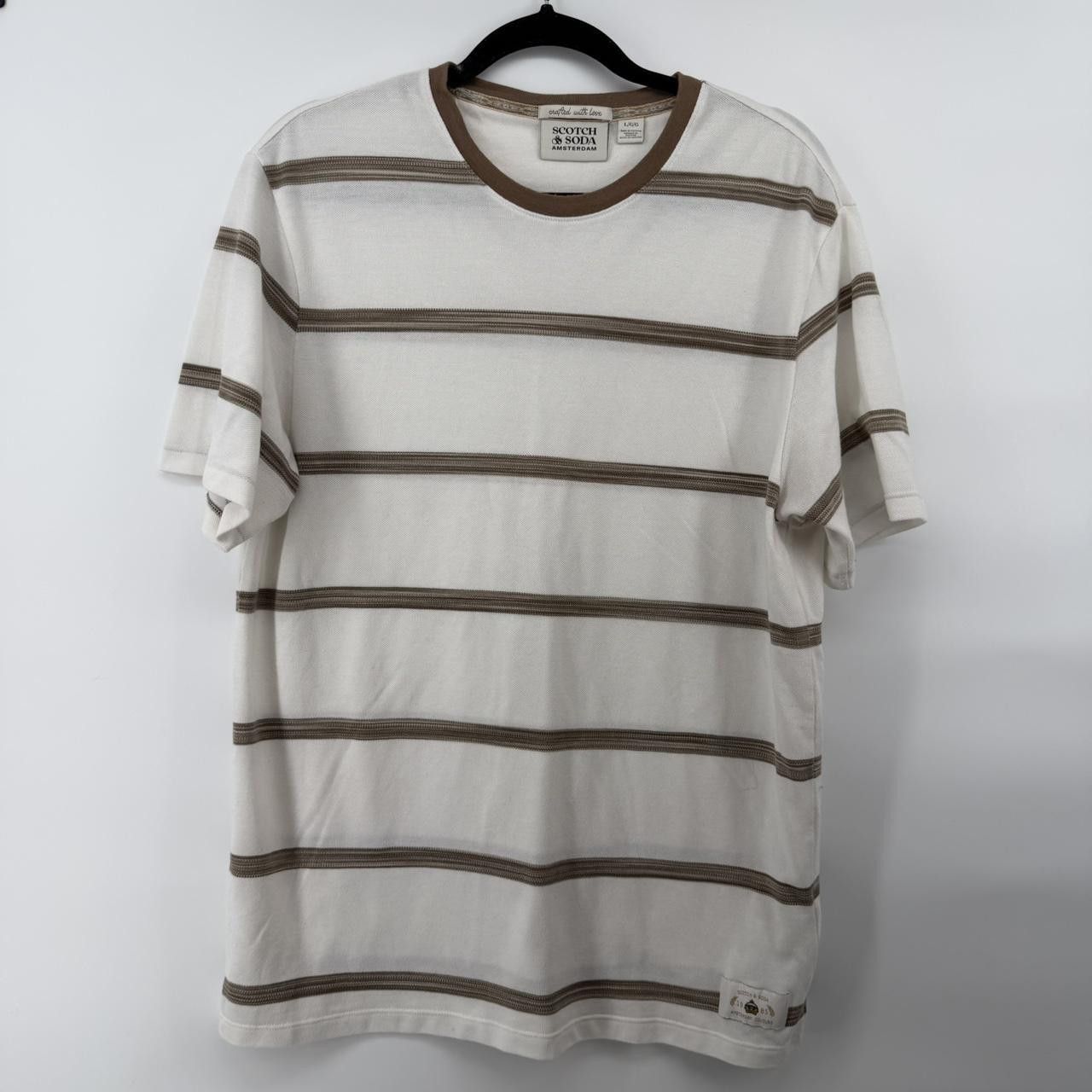 Scotch & Soda Scotch & Soda Amsterdam Men’s T-Shirt Size L White Brown Size US L / EU 52-54 / 3 - 1 Thumbnail