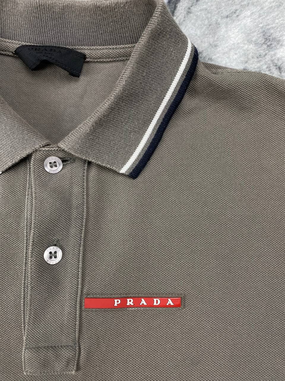 Prada Prada Red Tab Polo Shirt Men Size S Gray Size US S / EU 44-46 / 1 - 2 Thumbnail