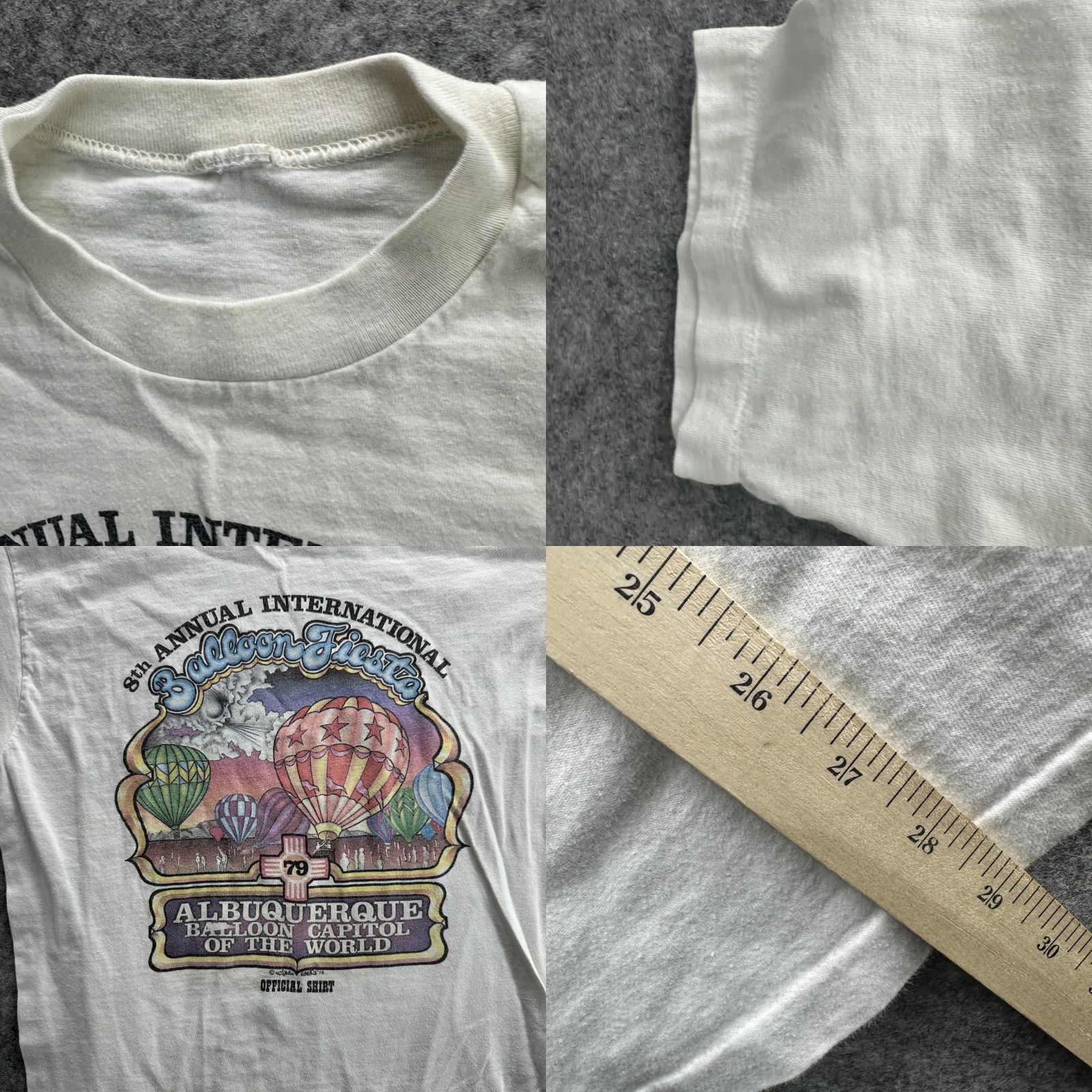 Vintage VINTAGE Albuquerque Balloon Fiesta T-Shirt Mens Small White 70s Graphic Tee Festival Travel 1979 Size US S / EU 44-46 / 1 - 8 Thumbnail