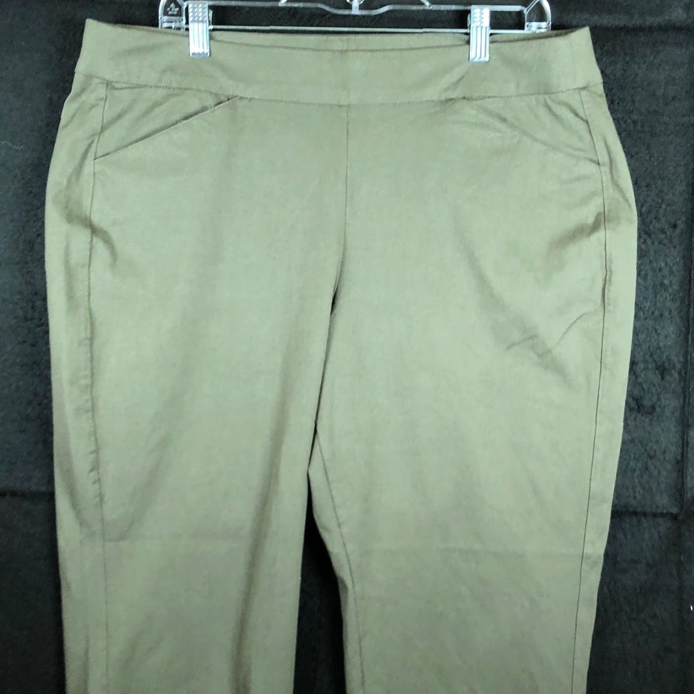 Vintage Chicos Travelers Womens Pants Green Petite High Rise Ankle Stretch 3 Size 40" / US 18 - 2 Thumbnail