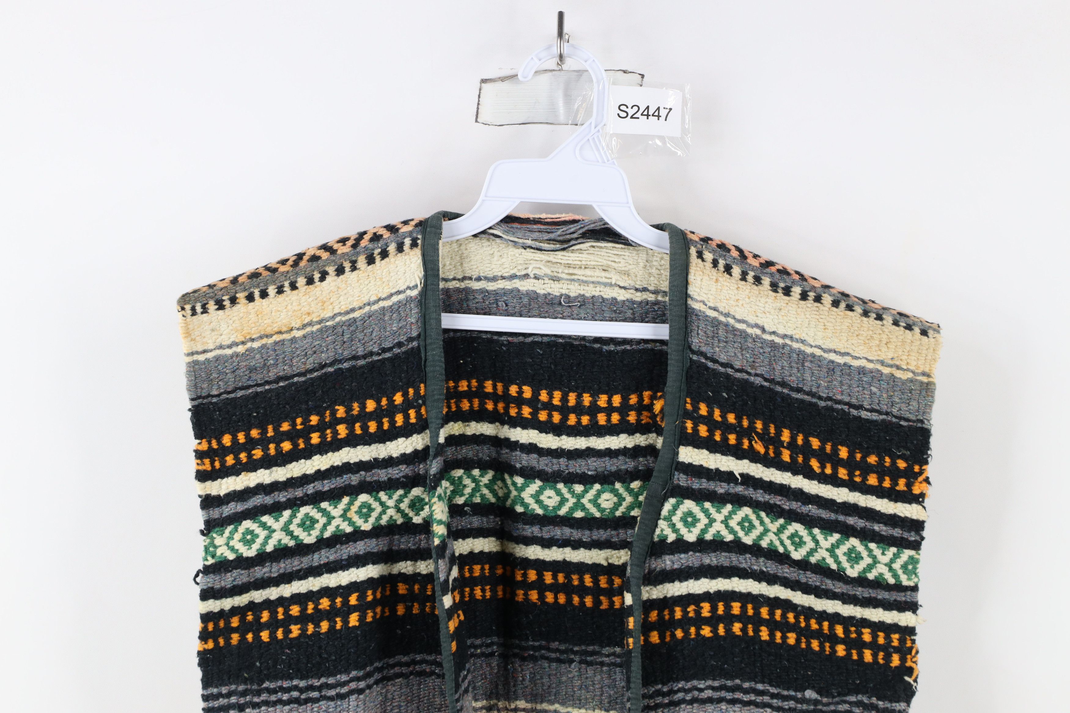 Vintage Vintage 70s Boho Chic Wool Blanket Fringed Open Front Vest Size ONE SIZE - 2 Thumbnail
