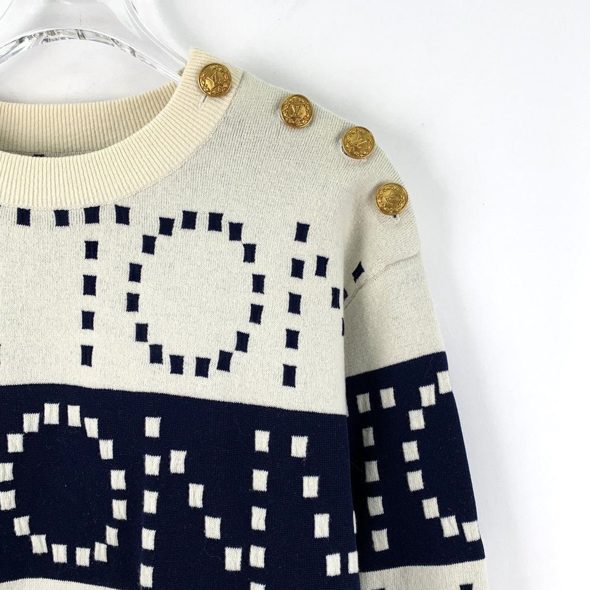 Louis Vuitton Louis Vuitton Color-block Logo Letter Wool Sweatshirt K26WX Size S / US 4 / IT 40 - 3 Thumbnail