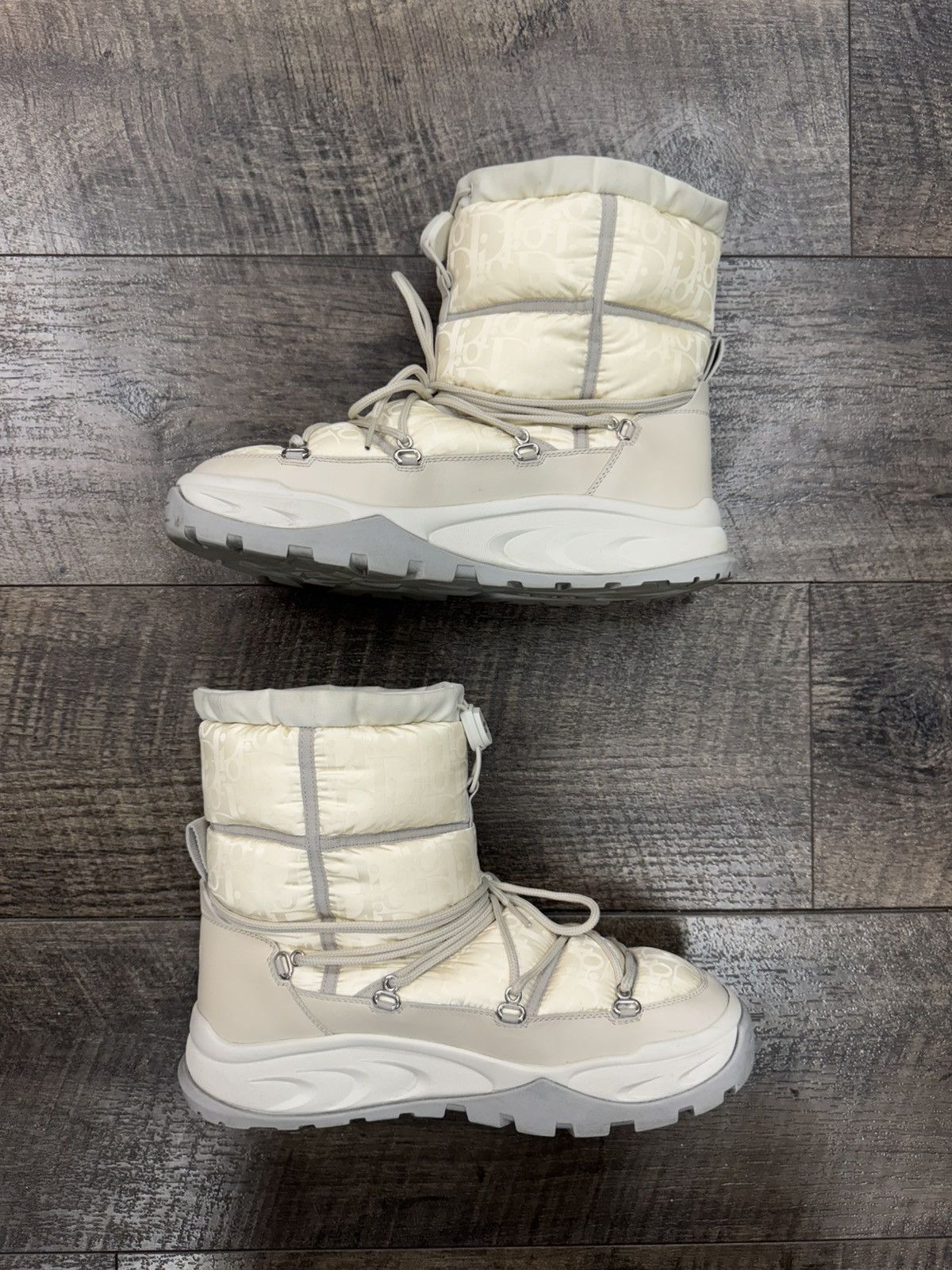 Dior Oblique Monogram Snow Ankle Boot Cream/Grey (42) Size US 9 / EU 42 - 4 Thumbnail