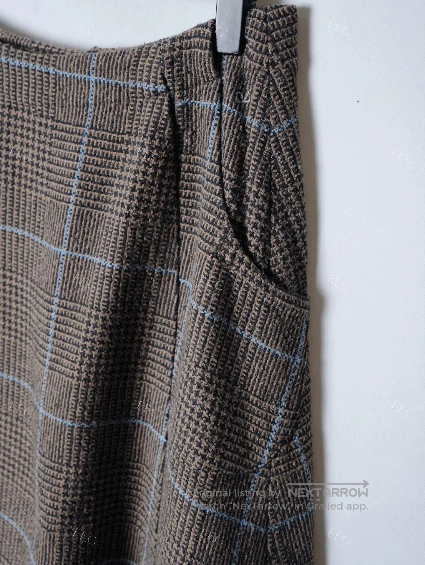 45rpm Brown Checkered Umbrella Skirt. Size 26" / US 2 / IT 38 - 6 Thumbnail