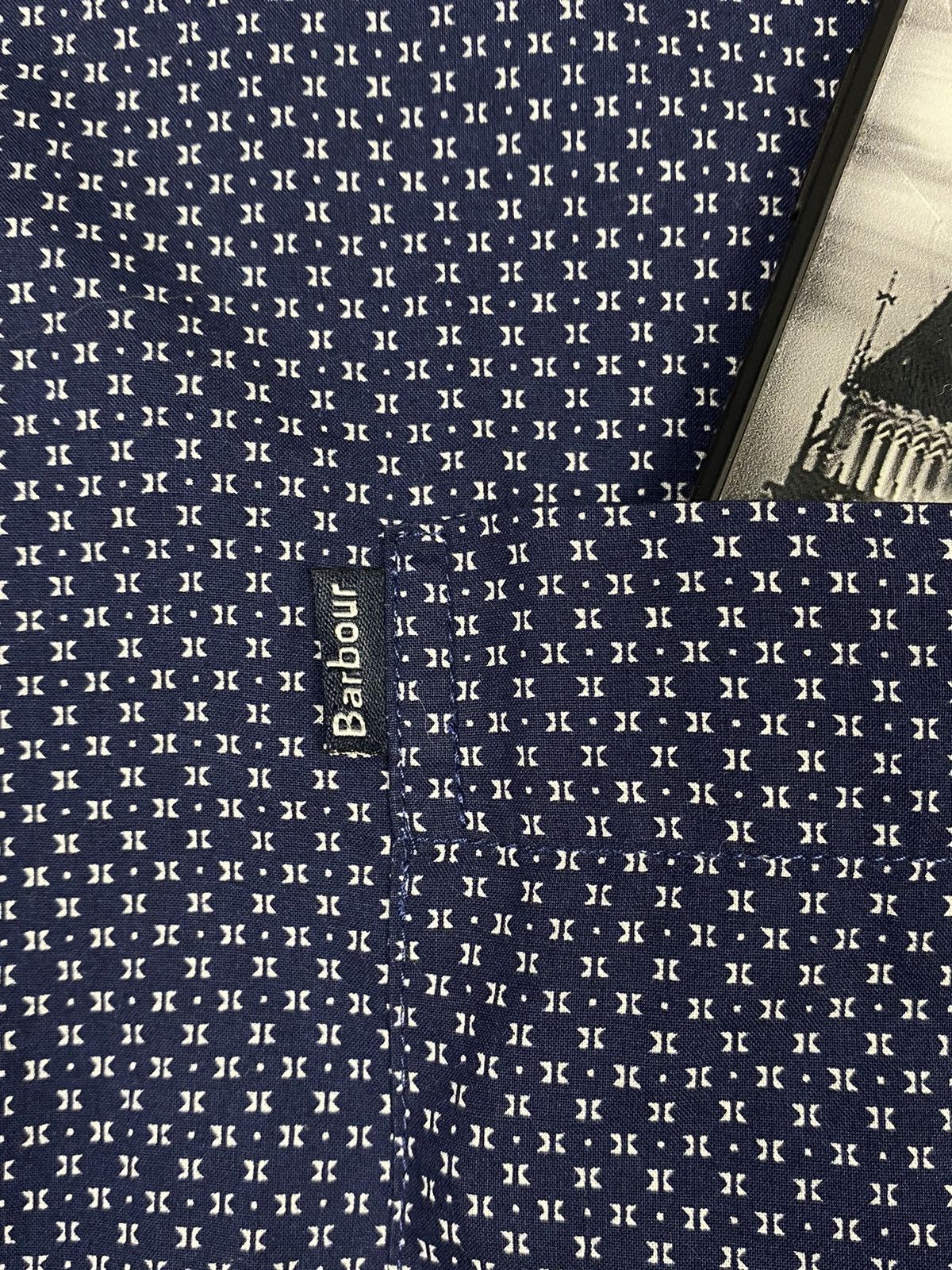 Barbour Barbour Designer Blue Button Up Short Sleeve Shirt Men’s Size US L / EU 52-54 / 3 - 7 Thumbnail