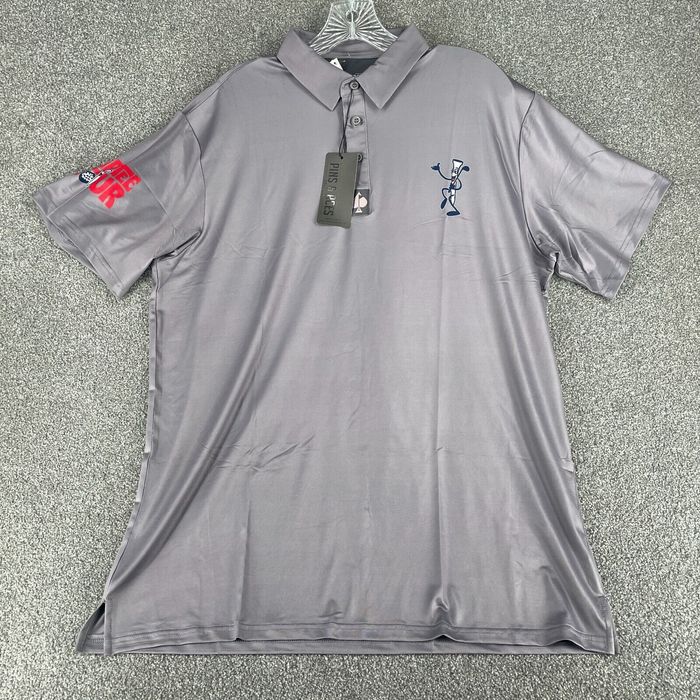 Vintage Pins & Aces Polo Shirt Adult Extra Large Gray Golf Performance