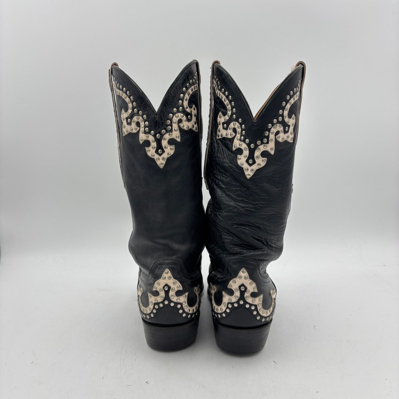 The Old Gringo Studded Leather Cowboy Boots Men\'s 9 D Western Black OLD GRINGO Mens Leather Western Boots | Vintage Black Cowboy  main image 4