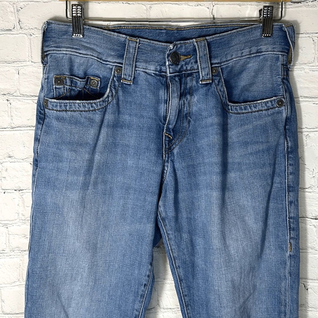 True Religion True Religion Jeans Mens Geno Relaxed Slim size 29 Light Wash Distressed Hem Size US 29 - 2 Thumbnail