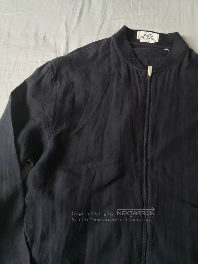 Hermes Hermes Men's Linen Jacket, 100% Linen Fabric, Navy, Lightw Size US L / EU 52-54 / 3 - 7 Thumbnail