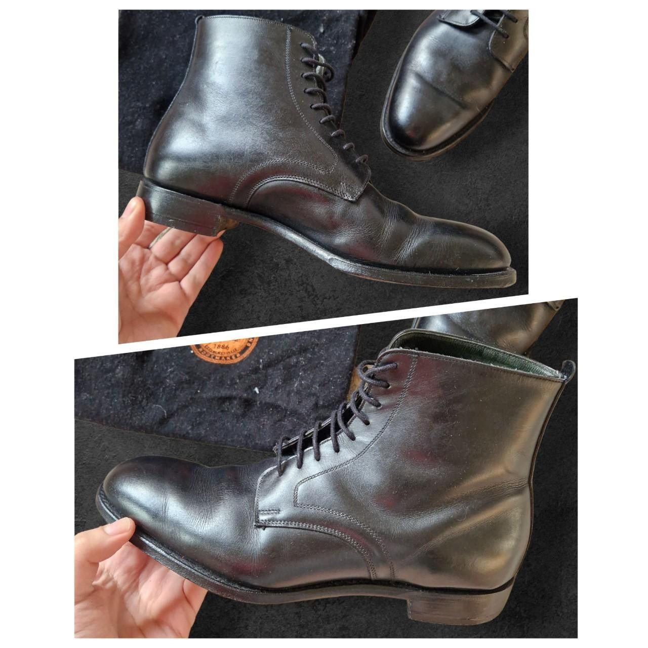 Other mens black leather Joseph cheaney lace up boots Size US 8 / EU 41 - 4 Thumbnail
