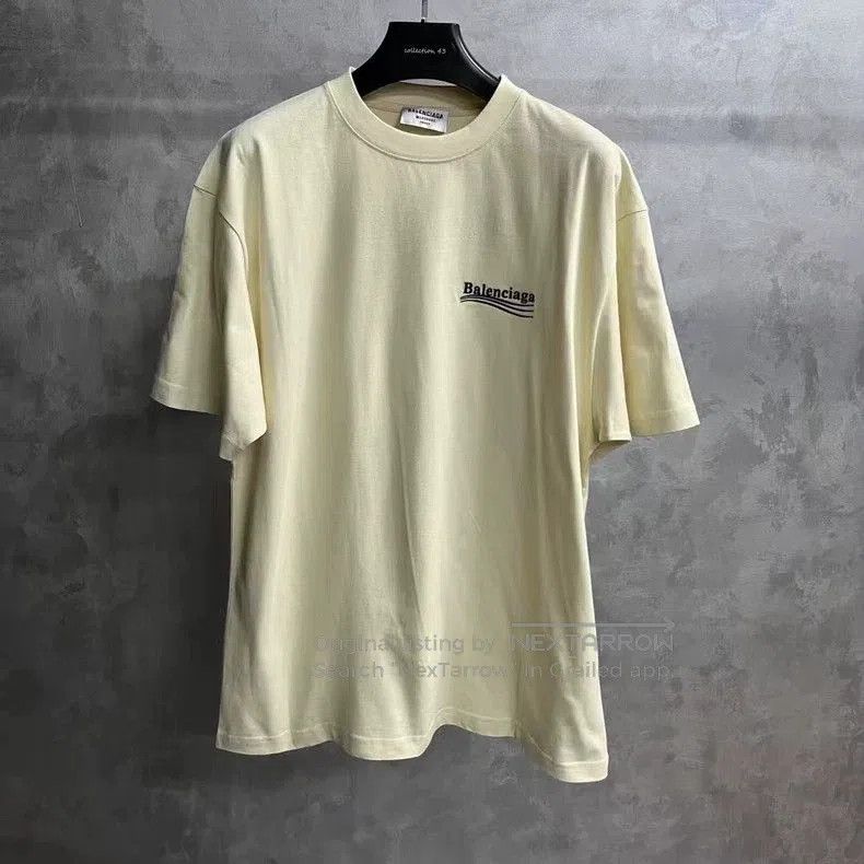 Balenciaga Balenciaga Beige Logo Print Short Sleeve T-shirt. Size US M / EU 48-50 / 2 - 1 Thumbnail