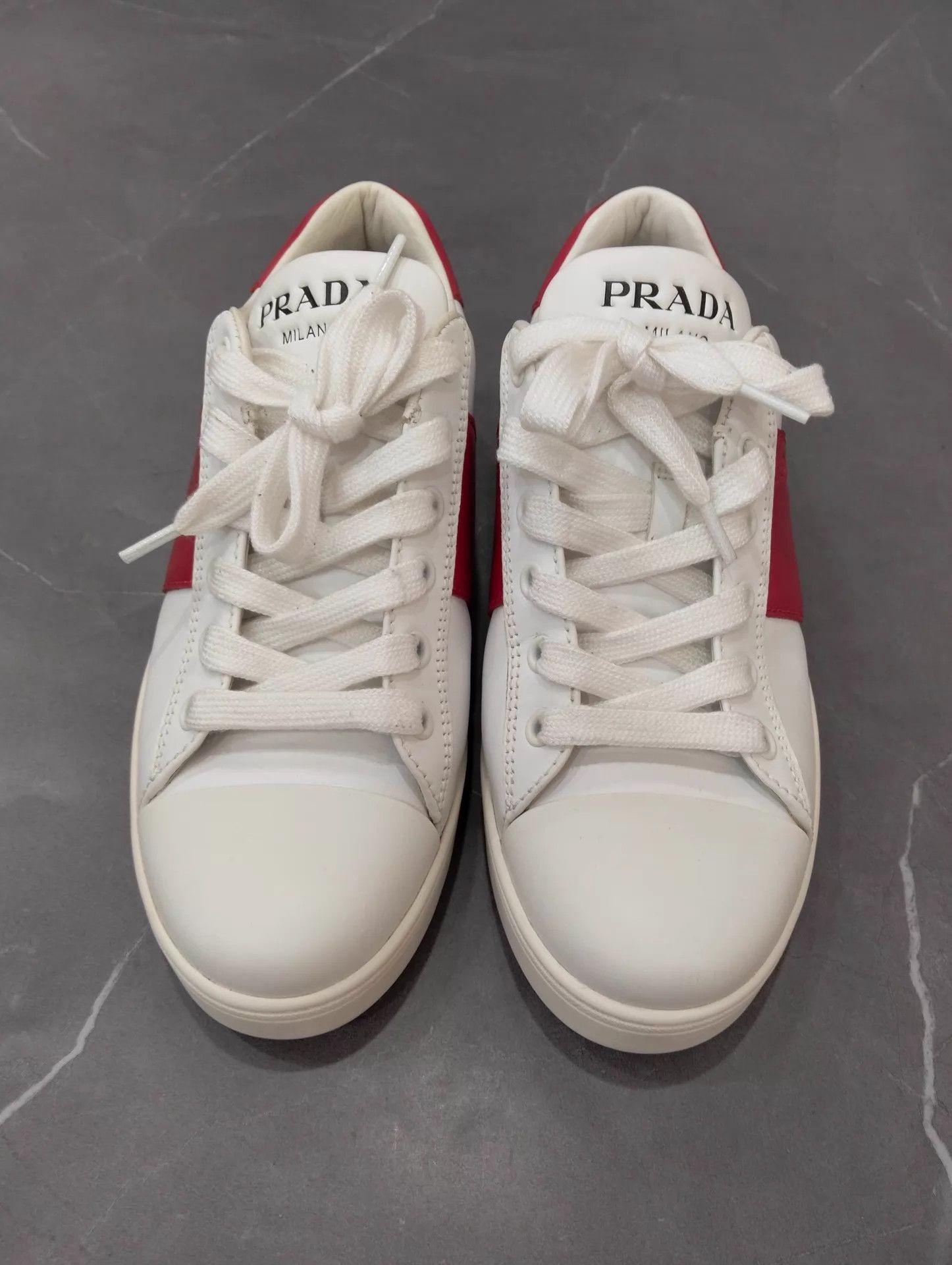 Prada Prada Red White Colorblock Sneakers 36.5 Size US 6 / IT 36 - 4 Thumbnail