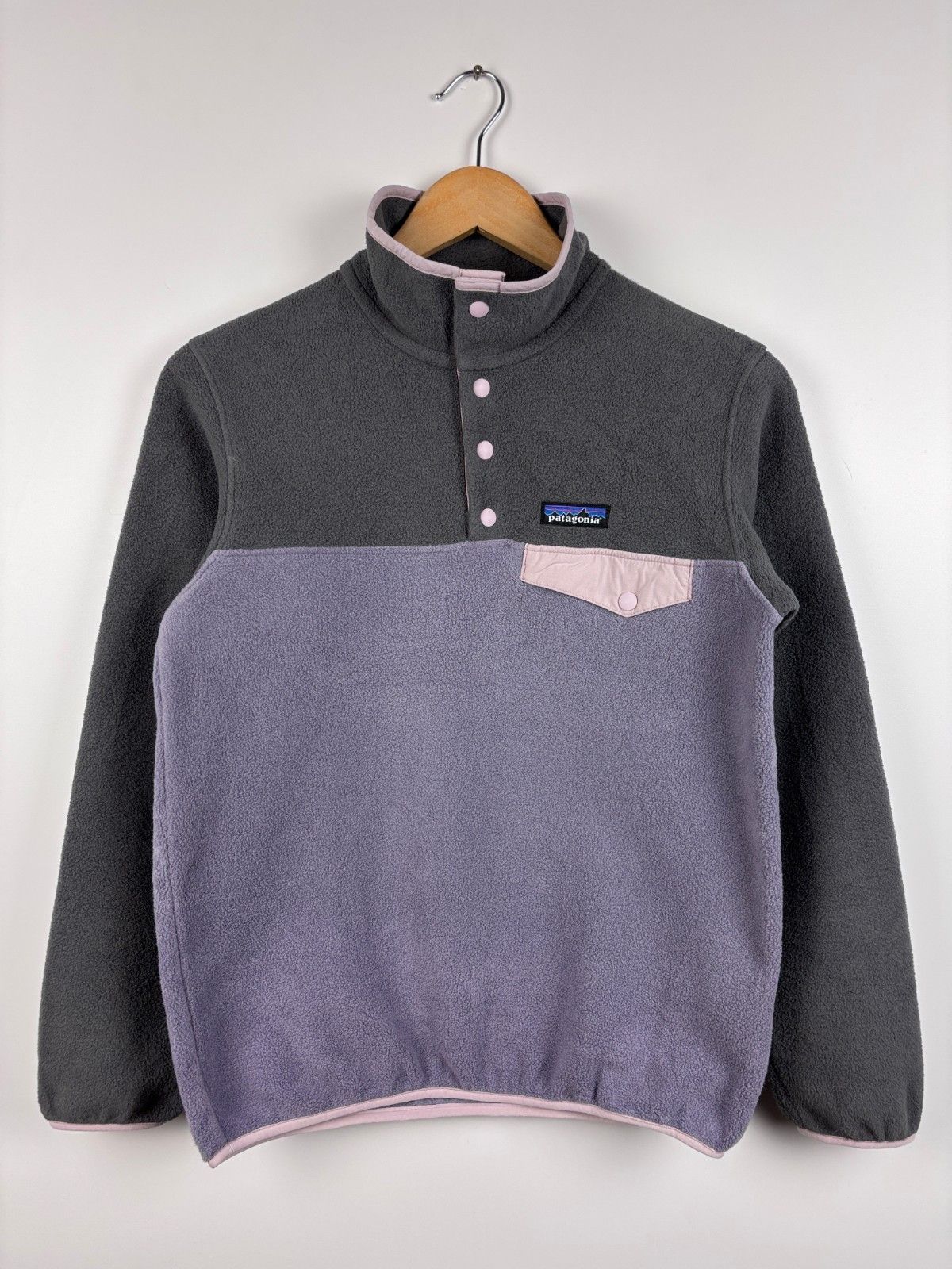 Patagonia Synchilla Fleece Pullover Sweater Gray Purple XXS