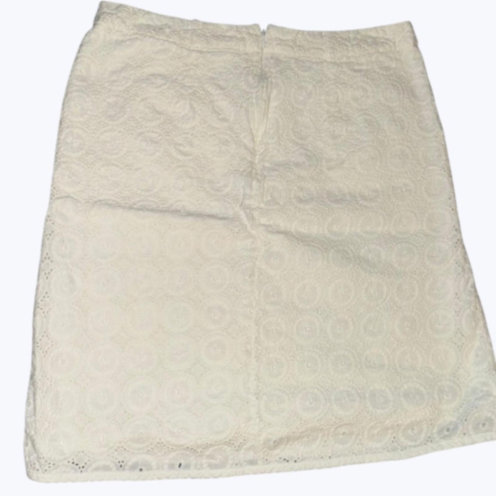 Worthington Worthington White Eyelet Lace Mini Skirt Cotton Lined 14 Size 36" / US 14 / IT 50 - 2 Thumbnail