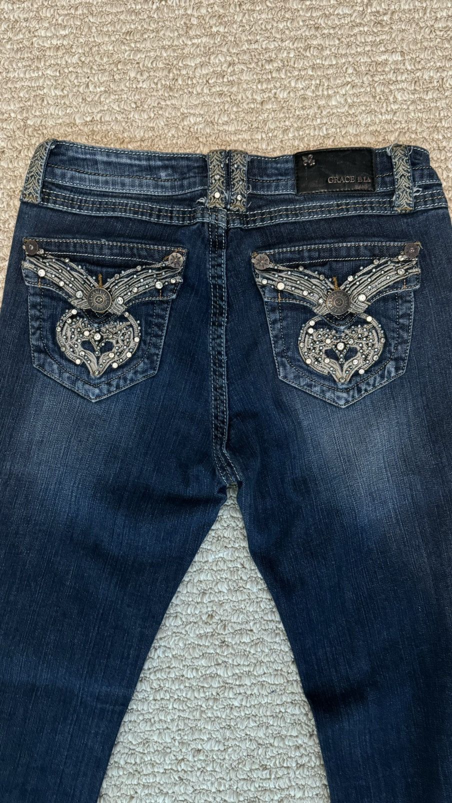 Grace in LA × Vintage Grace in LA Rhinestone Jeans Easy Fit Size 29" - 1 Thumbnail