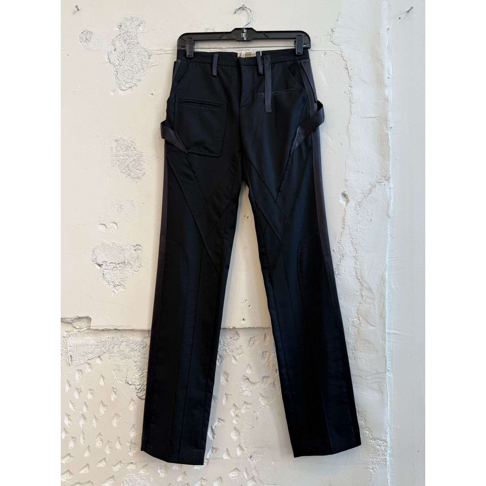 Balenciaga Vintage 2004 Balenciaga Black Strap Pants Size 26" / US 2 / IT 38 - 1 Thumbnail