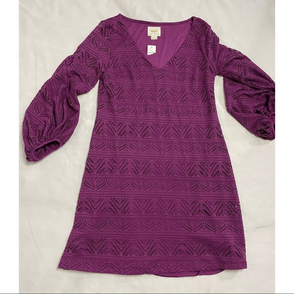Anthropologie NWT New Anthropologie Maeve Laila Lace Purple Dress Size XS Size XS / US 0-2 / IT 36-38 - 6 Thumbnail