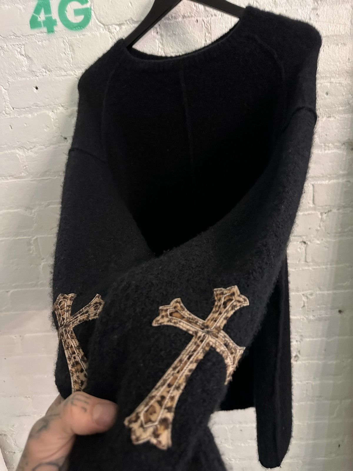 Chrome Hearts Chrome Hearts CASHMERE CROSS PATCH Sweater M-XL Sweater Size US L / EU 52-54 / 3 - 4 Thumbnail