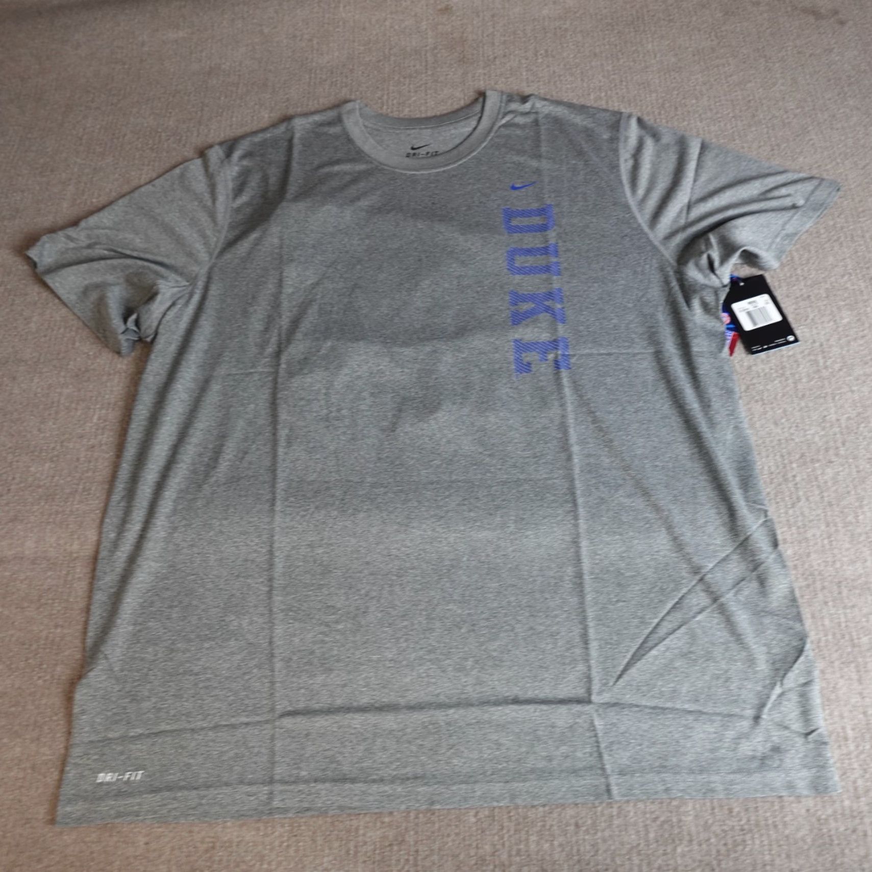 Nike Nike Shirt 2XL Gray Duke Basketball Dri Fit 2011 NEW Size US XXL / EU 58 / 5 - 7 Thumbnail