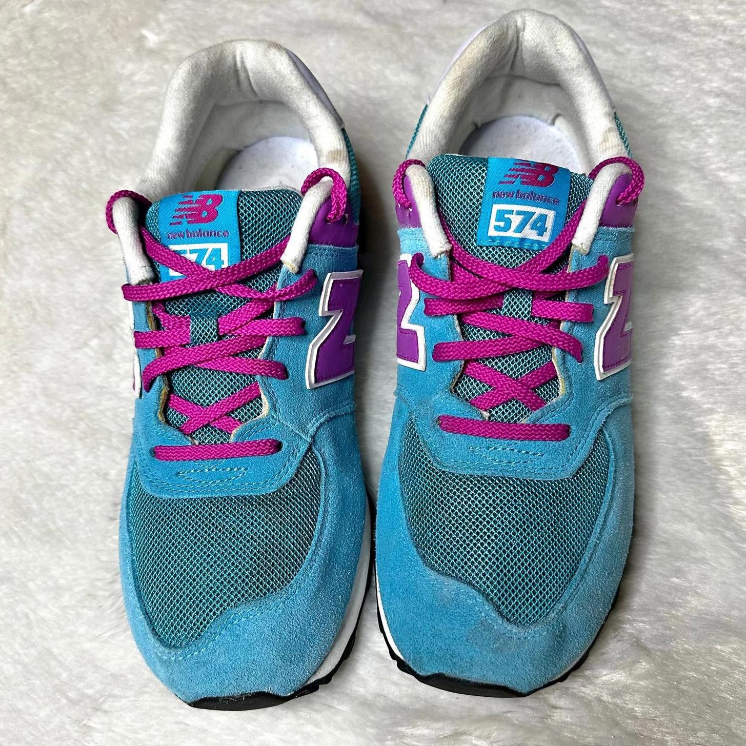 New Balance New Balance 574 V1 Blue Lace Up Sneakers Women’s 7 Athletic Size US 7 / IT 37 - 4 Thumbnail