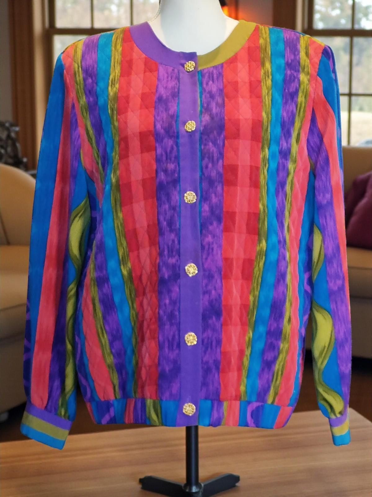 Other Vintage Jo Hardin Pop Art Chic Blazer & Blouse Set Size XXL / US 16-18 / IT 52-54 - 5 Thumbnail
