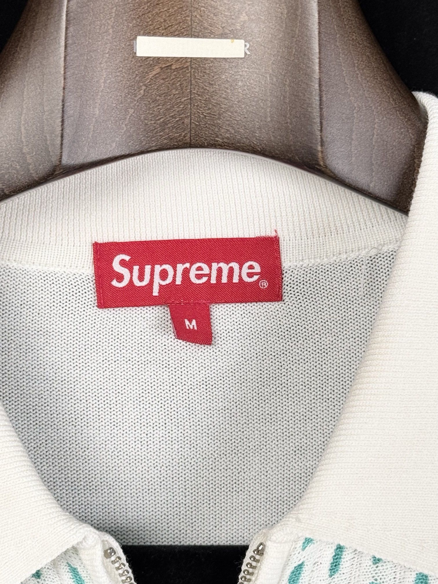 Supreme UNWORN* SS18 Supreme Dashes Zip Up Knit Polo Size US M / EU 48-50 / 2 - 3 Thumbnail