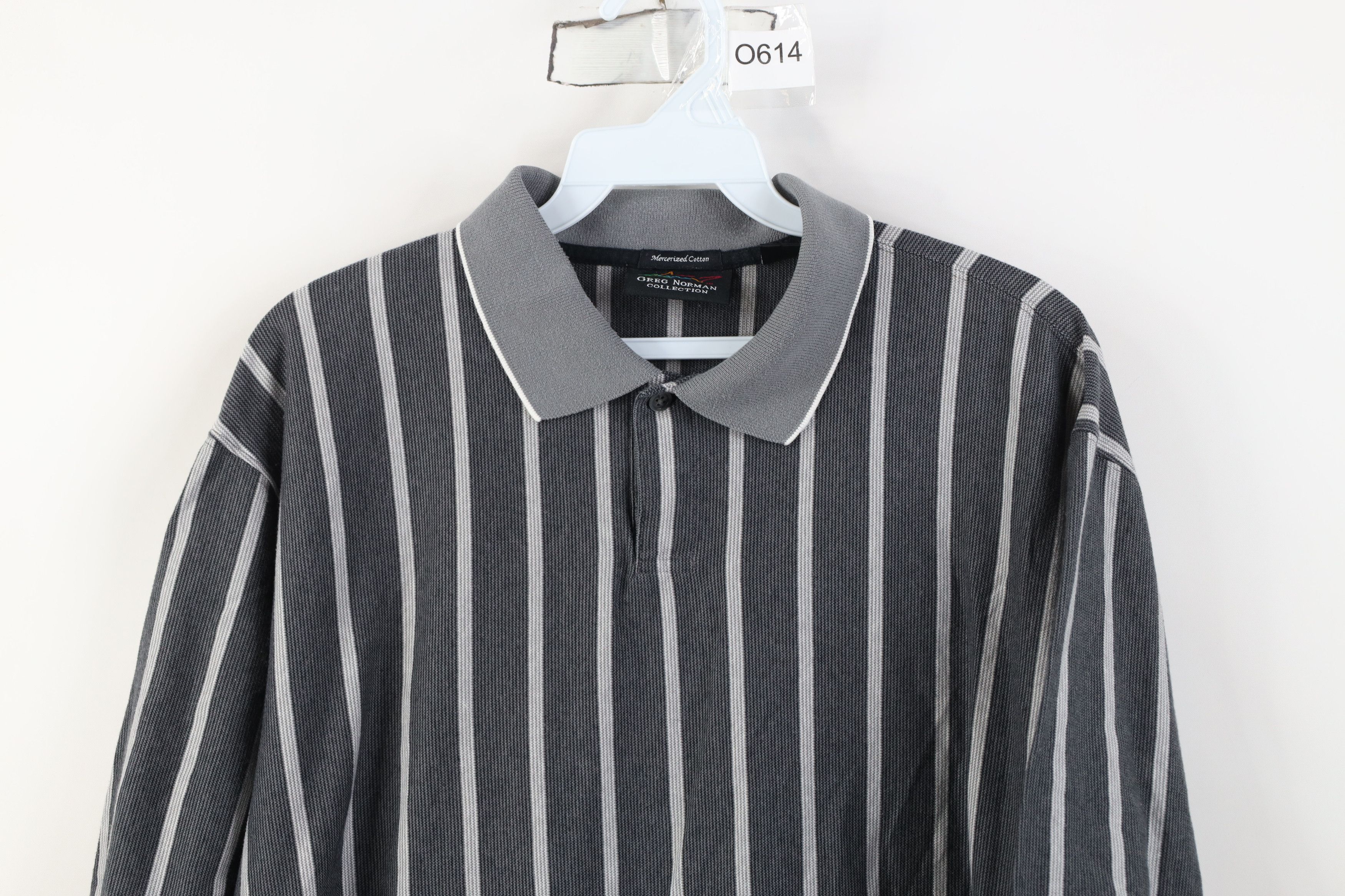 Vintage Vintage 90s Streetwear Striped Knit Golf Polo Shirt Gray Size US M / EU 48-50 / 2 - 2 Thumbnail